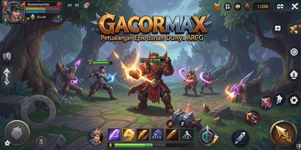 Screenshot menampilkan aksi seru dalam game ARPG GACORMAX.