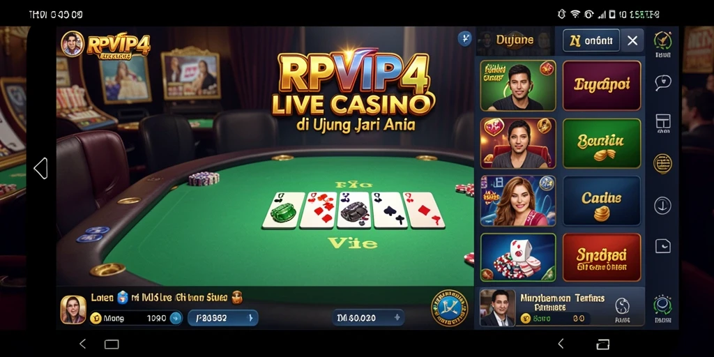 Tampilan gameplay Live Casino yang menarik dan interaktif di RPVIP4.