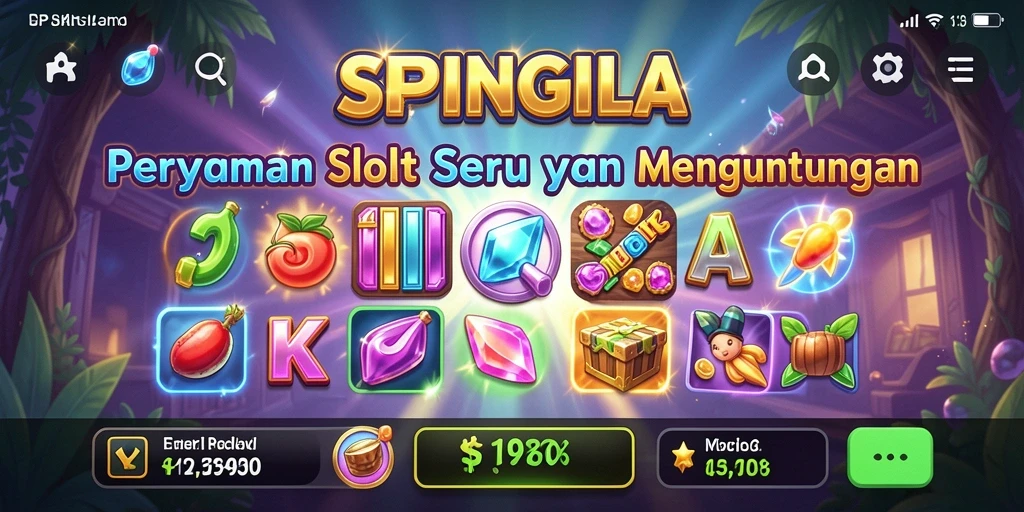 Tampilan gameplay SPINGILA dengan efek visual yang memukau.